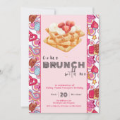 Kom brunch met mij roze uitnodiging (Voorkant)