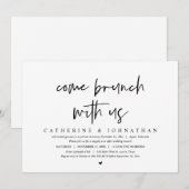 Kom brunch met ons, Bruiloft Elopement Party Kaart (Voorkant / Achterkant)