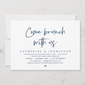 Kom brunch met ons, Bruiloft Elopement Party Kaart (Voorkant)