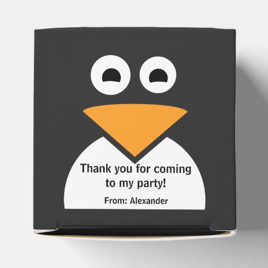 Kom Chill Gepersonaliseerde Pinguïn Verjaardag Bedankdoosjes (Bovenkant)