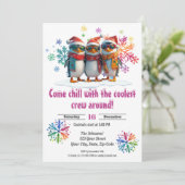 Kom chillen met de coolste bemanning rond Kerstmis Kaart (Staand voorkant)