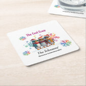 Kom chillen met de coolste bemanning rond Kerstmis Kartonnen Onderzetters (Schuin)