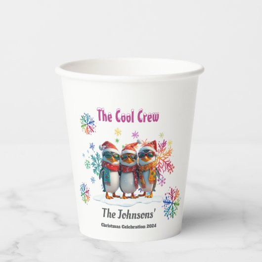 Kom chillen met de coolste bemanning rond Kerstmis Papieren Bekers (Voorkant)