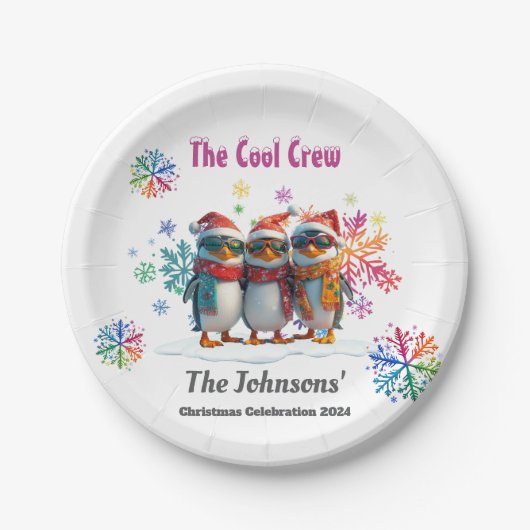 Kom chillen met de coolste bemanning rond Kerstmis Papieren Bordje (Voorkant)
