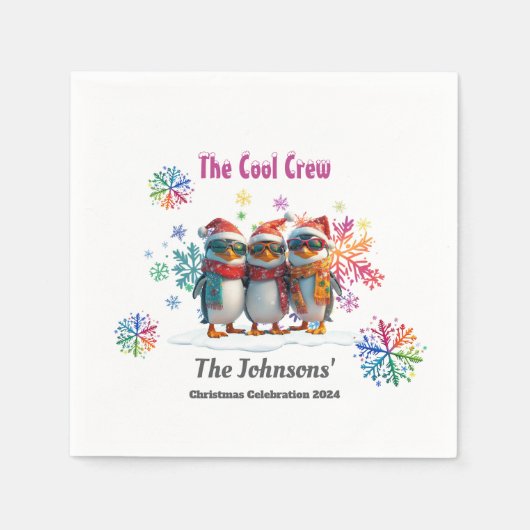 Kom chillen met de coolste bemanning rond Kerstmis Servet (Voorkant)