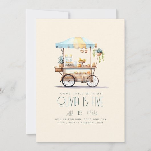 Kom chillen met ons strand zomer verjaardag uitnod kaart (Voorkant)