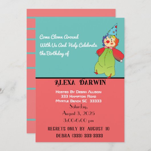 Kom Clown Rond met Alexa Darwin! Kaart (Voorkant / Achterkant)