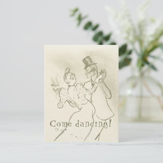 Kom dansen | Lautrec — Danskoppel Briefkaart (Staand voorkant)