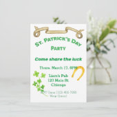 Kom de Luck St. Patrick's Day Party delen Kaart (Staand voorkant)