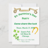 Kom de Luck St. Patrick's Day Party delen Kaart (Voorkant)