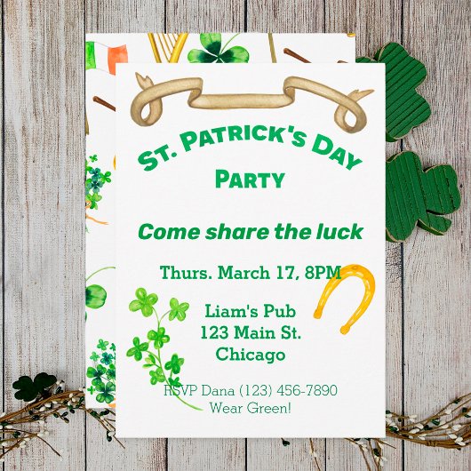 Kom de Luck St. Patrick's Day Party delen Kaart