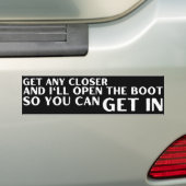 Kom dichterbij en ik zal de boot grappig openen bumpersticker (Op auto)