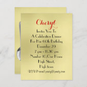 Kom Dine met me het plaatsen van de Plaats van de  Kaart (Voorkant / Achterkant)