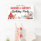 Kom een Alle Carnaval Circus Kinder Joint Birthday Spandoek (Insitu)