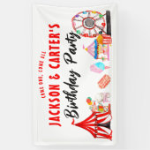 Kom een Alle Carnaval Circus Kinder Joint Birthday Spandoek (Verticaal)