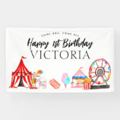 Kom Een Alle Carnaval Circus Show Kinderen Verjaar Spandoek (Horizontaal)