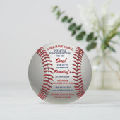 Kom een bal honkbal elke leeftijd verjaardag kaart (Staand voorkant)