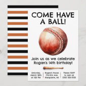 Kom een bal! Honkbal verjaardagsfeestje Kaart (Voorkant / Achterkant)