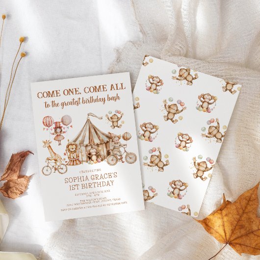 Kom een kom alle Carnaval Party Circus Verjaardag Kaart