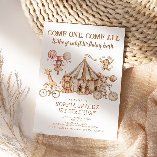 Kom een kom alle Carnaval Party Circus Verjaardag Kaart