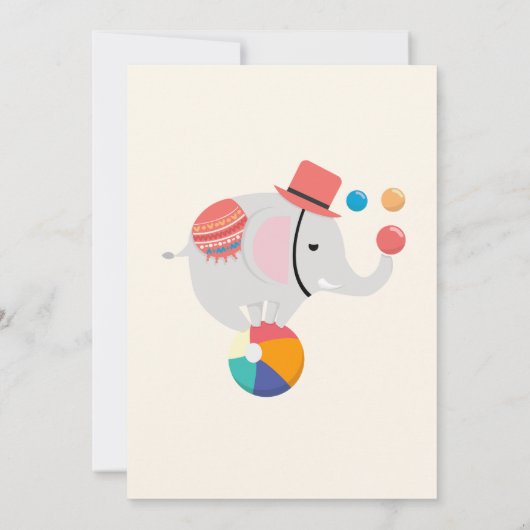 Kom een kom alle moderne circus carnaval verjaarda kaart (Achterkant)