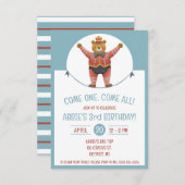 Kom één, kom allemaal! Circus Beer Verjaardagsfees Kaart (Voorkant / Achterkant)