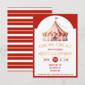 Kom één, kom allemaal! Circus Tent Verjaardagsfees Kaart (Voorkant / Achterkant)