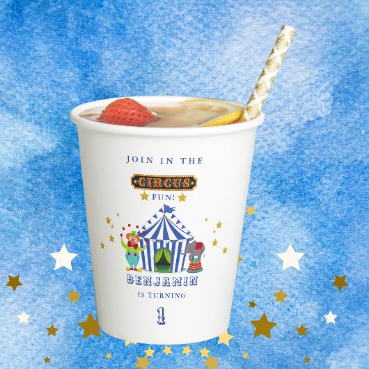Kom één kom allemaal groot top circus 1e verjaarda papieren bekers