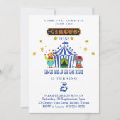 Kom één kom allemaal groot top circus verjaardagsf kaart (Voorkant)