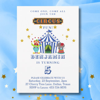Kom één kom allemaal groot top circus verjaardagsf kaart