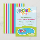 Kom een splash maken! Pool Party Birthday Party Kaart (Voorkant / Achterkant)