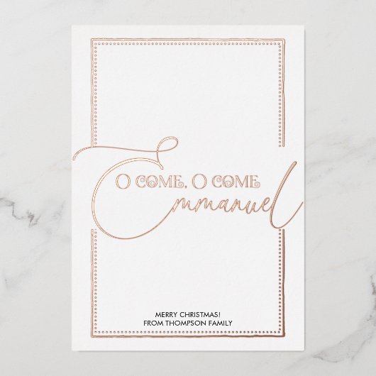 Kom, Emmanuel! Christelijk kerstfeest Folie Feestdagenkaart (Voorkant)