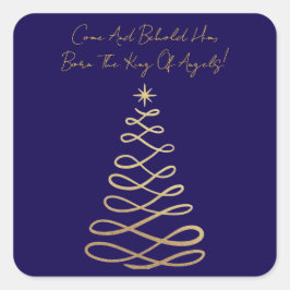 Kom en aanschouw Hem | Kerstmis vierkante stickers