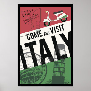 Kom en bezoek Italië Poster