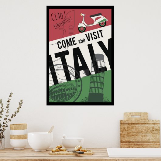 Kom en bezoek Italië Poster (Keuken)