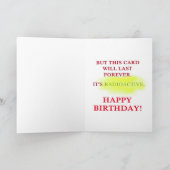 Kom en ga het wenskaart van de humorverjaardag kaart (Binnen)