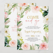 Kom en ga met Baby shower meisje Kaart (Voorkant / Achterkant)