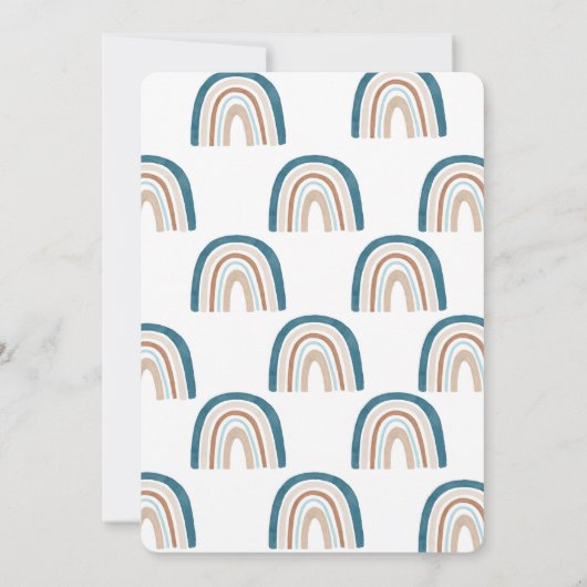 Kom en Ga Rainbow Baby shower jongen Kaart (Achterkant)