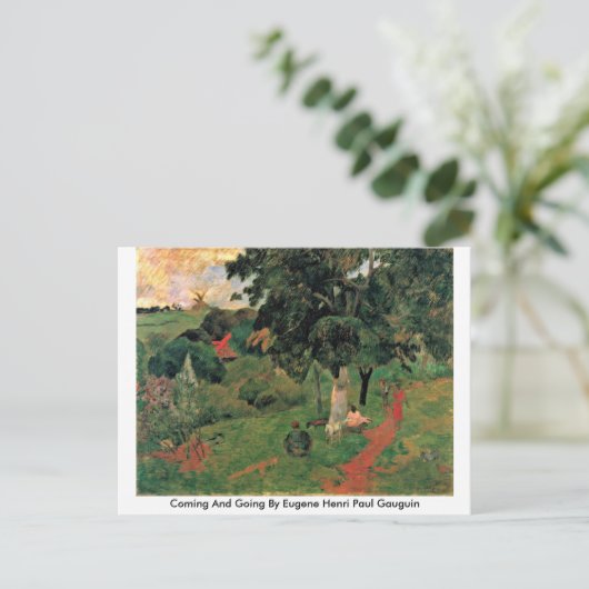 Kom en ga van Eugene Henri Paul Gauguin Briefkaart (Staand voorkant)