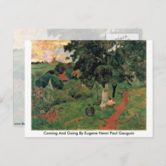 Kom en ga van Eugene Henri Paul Gauguin Briefkaart (Voorkant / Achterkant)