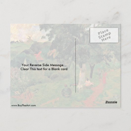 Kom en ga van Eugene Henri Paul Gauguin Briefkaart (Achterkant)