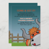 Kom en haal het BBQ-uitnodiging Kaart (Voorkant / Achterkant)