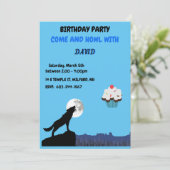 Kom en "HOWL" Wolf Birthday Uitnodiging (Staand voorkant)