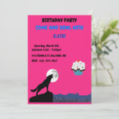 Kom en "HOWL" Wolf Birthday Uitnodiging (Staand voorkant)