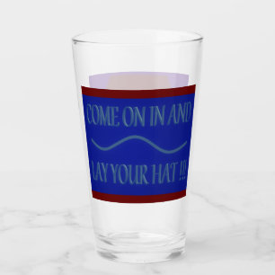 Kom en leg uw pet ontwerp koningsblauw glas