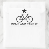 Kom en neem het Fiets Rechthoekige Sticker (Tas)