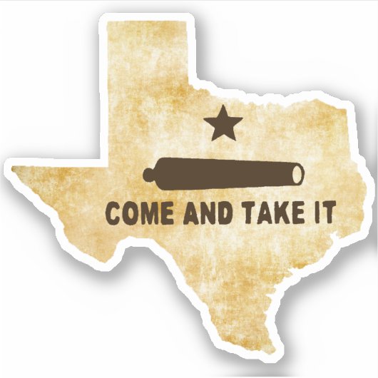 Kom en neem het kanon op Texas stijl Sticker (Voorkant)