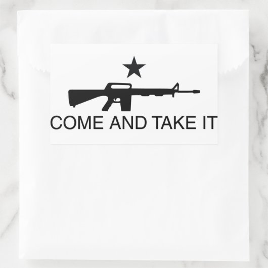 Kom en neem het Pistool Sticker (Tas)