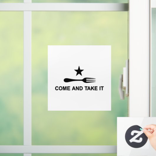 Kom en neem het Sticker. Raamsticker (Huis)