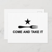 Kom en neem het vork briefkaart (Voorkant / Achterkant)